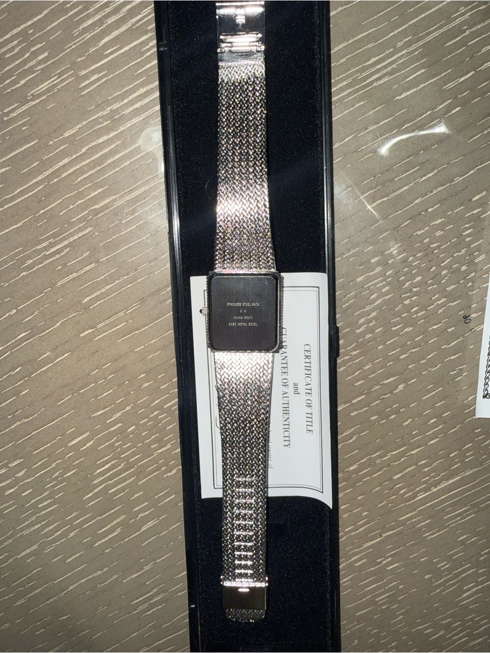 Xavier Silver-Tone Mesh Band Watch